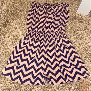 brown & tan zigzagged romper